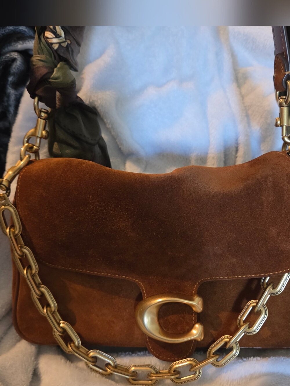 ✨️Coach Brown Suede Slouchy Tabby with Gold Hardware✨️
